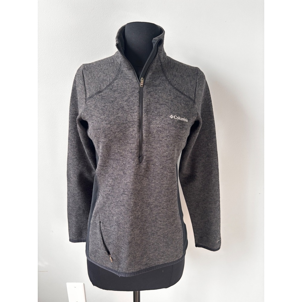Columbia Womens Heathered Gray Omni Wick Pullover Jacket Half Zip Small